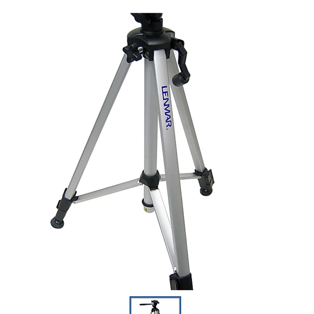 Silver and Black Tripod with Telescoping Legs and Quick-Release Locks